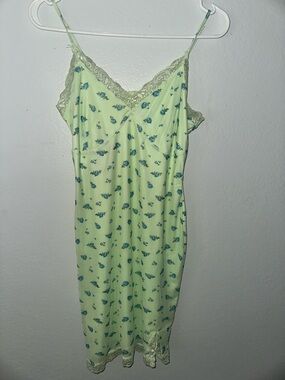 wild fable Light Green Floral Lace-Trim Slip